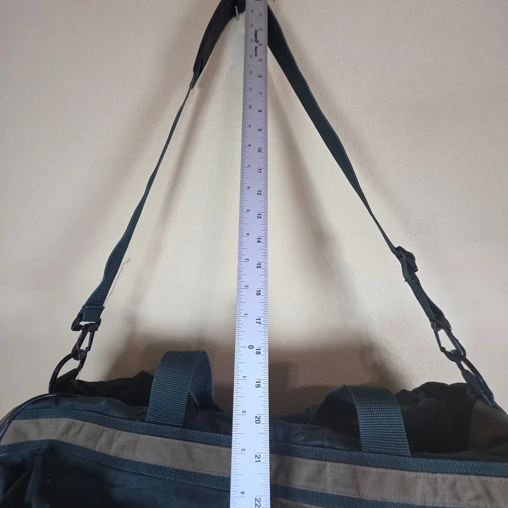 Wilson Duffel Bag Green Tan Multi‎ Pocket Adjustable Strap Sports Travel